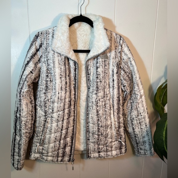 The North Face Reversible Lulea White Tree Bark Jacket Women’s Size Small - Picture 3 of 16